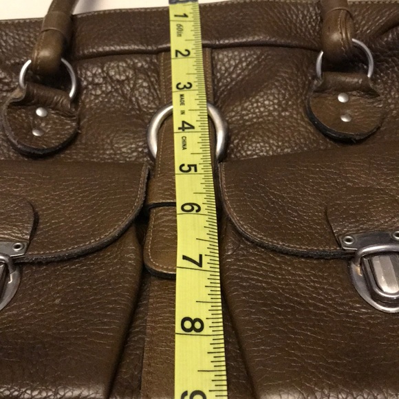 Vintage olive green pebble leather purse - Picture 12 of 13